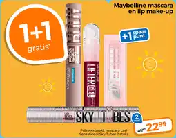 Trekpleister Maybelline mascara en lip make-up aanbieding