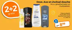 Trekpleister Dove, axe en zwitsal douche aanbieding
