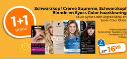 Trekpleister Schwarzkopf creme supreme, schwarzkopf blonde en syoss color haarkleuring aanbieding