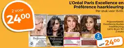 Trekpleister L'oréal paris excellence en préférence haarkleuring aanbieding