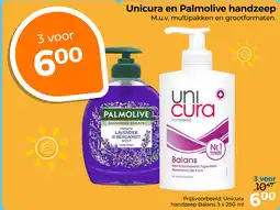 Trekpleister Unicura en Palmolive handzeep aanbieding