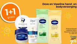Trekpleister Dove en vaseline hand en bodyverzorging aanbieding