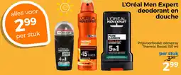 Trekpleister L'oréal men expert deodorant en douche aanbieding