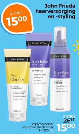 Trekpleister John frieda haarverzorging en styling aanbieding