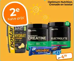 Trekpleister Optimum nutrition, grenade en isostar aanbieding