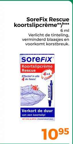 Trekpleister Sorefix rescue koortslipcrème aanbieding