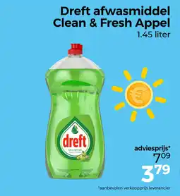 Trekpleister Dreft afwasmiddel clean & fresh appel aanbieding