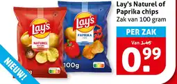 Hoogvliet Lay's naturel of paprika chips aanbieding