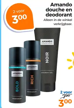 Trekpleister Amando douche en deodorant aanbieding