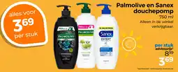 Trekpleister Palmolive en sanex douchepomp aanbieding