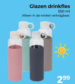 Trekpleister Glazen drinkfles aanbieding