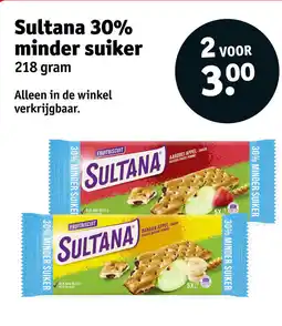 Kruidvat Sultana 30% minder suiker aanbieding