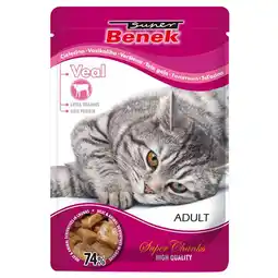 Zooplus 48x 100g Super Benek Super Chunks Kalf in Saus Katten Natvoer aanbieding