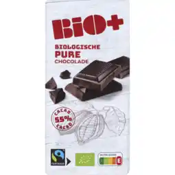 Dekamarkt Bio+ Chocoladereep puur 55% cacao aanbieding