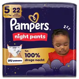 Trekpleister Pampers Night Pants Maat 5 Luierbroekjes aanbieding