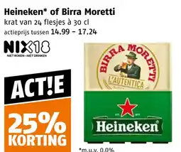 Poiesz Heineken* of Birra Moretti aanbieding