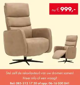 Woonsquare relaxfauteuil aanbieding