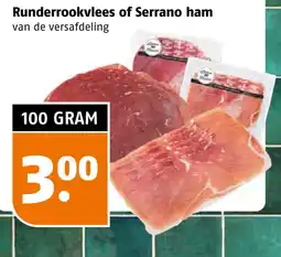 Poiesz Runderrookvlees of Serrano ham aanbieding