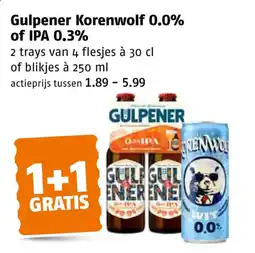 Poiesz Gulpener Korenwolf 0.0% of IPA 0.3% aanbieding