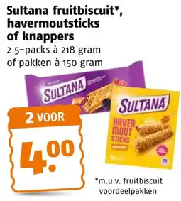 Poiesz Sultana fruitbiscuit, havermoutsticks of knappers aanbieding