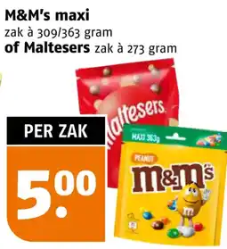 Poiesz M&M's maxi of Maltesers aanbieding