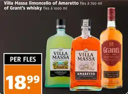 Poiesz Villa Massa limoncello of Amaretto of Grant's whisky aanbieding