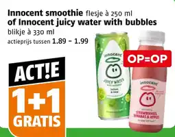Poiesz Innocent smoothie of Innocent juicy water with bubbles aanbieding