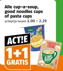 Poiesz Alle cup-a-soup, good noodles cups of pasta cups aanbieding