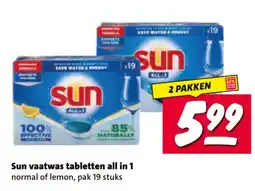 Nettorama Sun vaatwas tabletten all in 1 aanbieding
