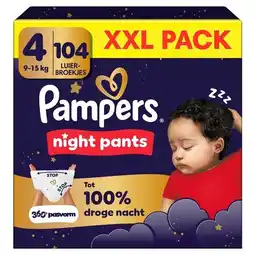 Trekpleister Pampers Night Pants Maat 4 Luierbroekjes aanbieding