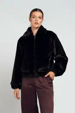 Wehkamp Spooq the label faux fur jas donkerbruin aanbieding