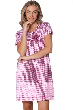 Wehkamp Rebelle nachthemd fuchsia/wit aanbieding