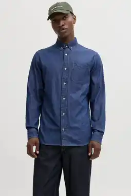 Wehkamp JACK & JONES ESSENTIALS regular casual overhemd donkerblauw aanbieding