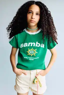 Wehkamp Mango Kids denim short lichtgeel aanbieding