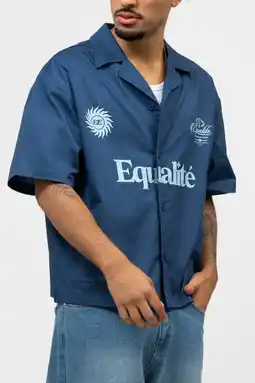 Wehkamp Equalité loose casual overhemd donkerblauw aanbieding