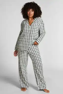Wehkamp Hunkemöller pyjama groen/wit aanbieding