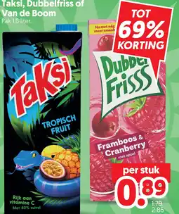 Dekamarkt Taksi, Dubbelfriss of Van de Boom aanbieding