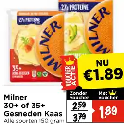 Vomar Voordeelmarkt Milner 30+ of 35+ Gesneden Kaas aanbieding