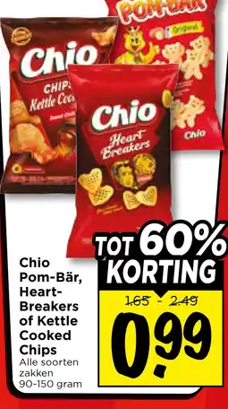 Vomar Voordeelmarkt Pom-Bär, Heart- Breakers of Kettle Cooked Chips aanbieding