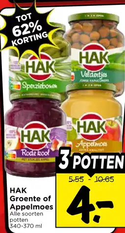 Vomar Voordeelmarkt HAK Groente of Appelmoes aanbieding