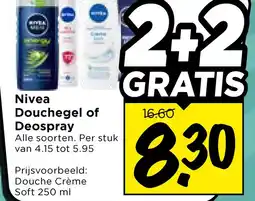 Vomar Voordeelmarkt Nivea Douchegel of Deospray aanbieding
