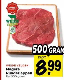 Vomar Voordeelmarkt WEIDE VELDEN Magere Runderlappen aanbieding
