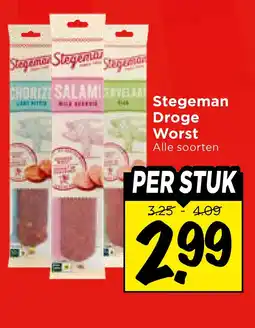 Vomar Voordeelmarkt Stegeman Droge Worst aanbieding