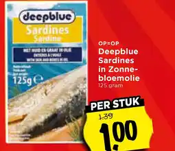 Vomar Voordeelmarkt Deepblue Sardines in Zonne- bloemolie aanbieding