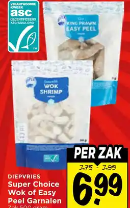 Vomar Voordeelmarkt DIEPVRIES Super Choice Wok of Easy Peel Garnalen aanbieding
