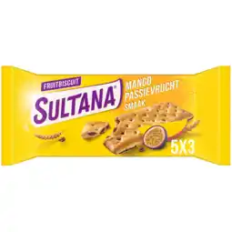 Jumbo Sultana Fruitbiscuit Mango Passievrucht Smaak 218 g aanbieding