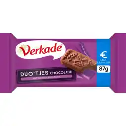 Jumbo Verkade Duo'tjes Chocolade 87 g aanbieding