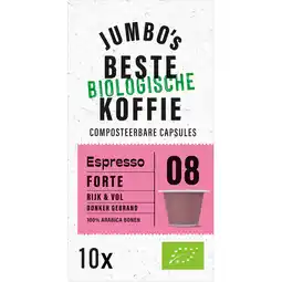 Jumbo Jumbo's Biologische Koffiecups 08 Espresso Forte 10 Stuks aanbieding