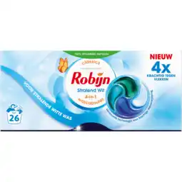 Jumbo Robijn Wasmiddel Capsules Stralend Wit 26 Wasbeurten aanbieding