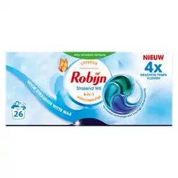 Jumbo Robijn Wasmiddel Capsules Stralend Wit 26 Wasbeurten aanbieding